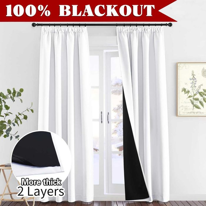 PONY DANCE Białe zasłony, zestaw 2 szt., wys. 245 x szer. 140 cm