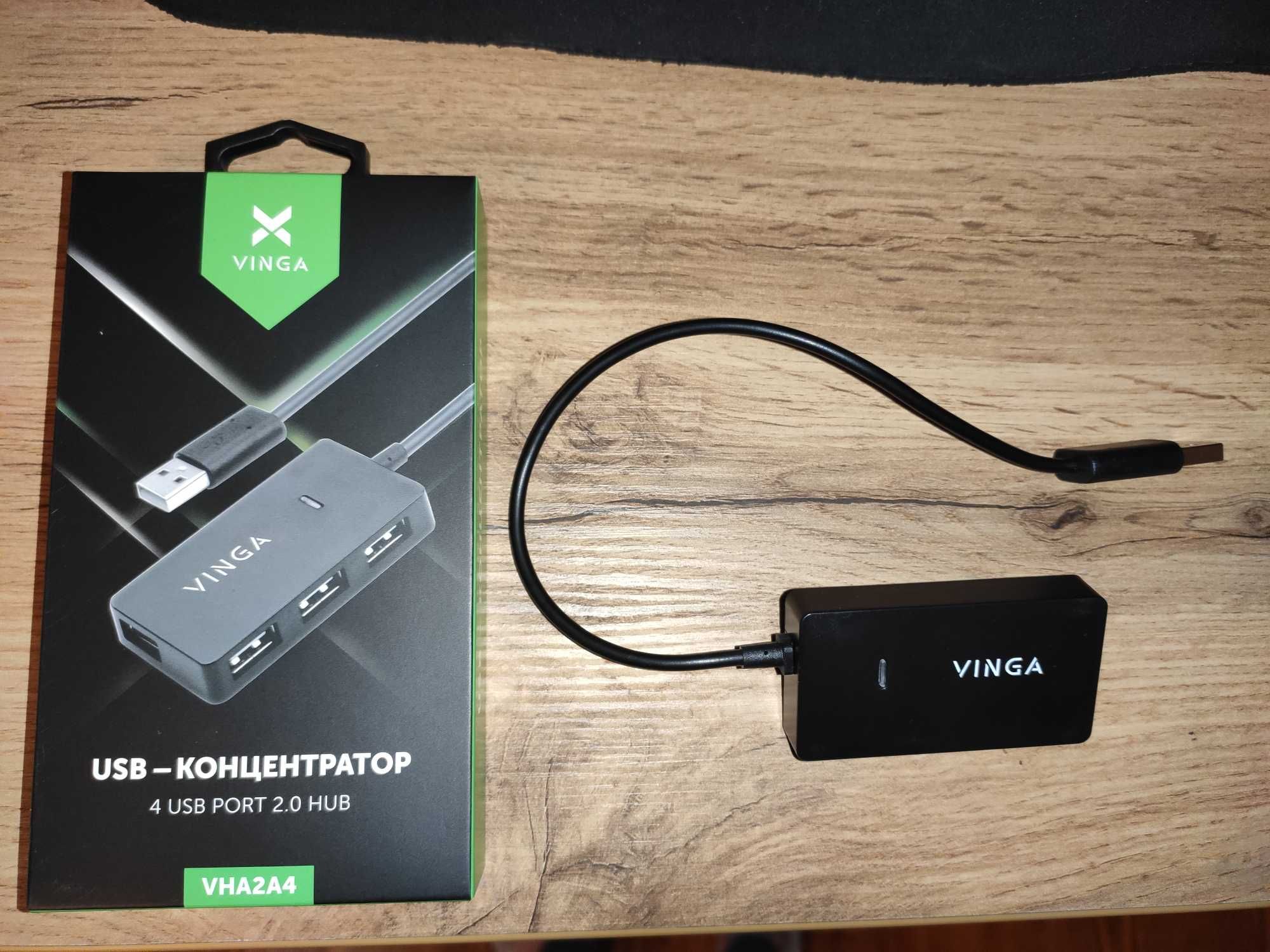 Концентратор Vinga USB2.0 to 4*USB2.0 HUB (VHA2A4) ЮСБ ХАБ