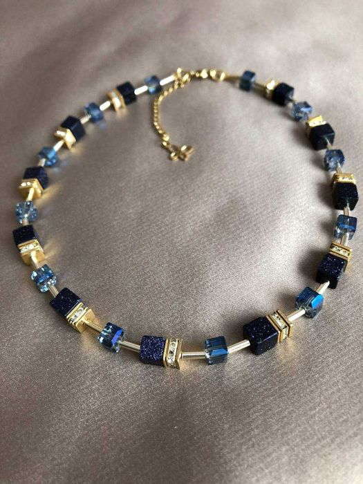 Кольє ручної роботи "Опівнічний блиск"