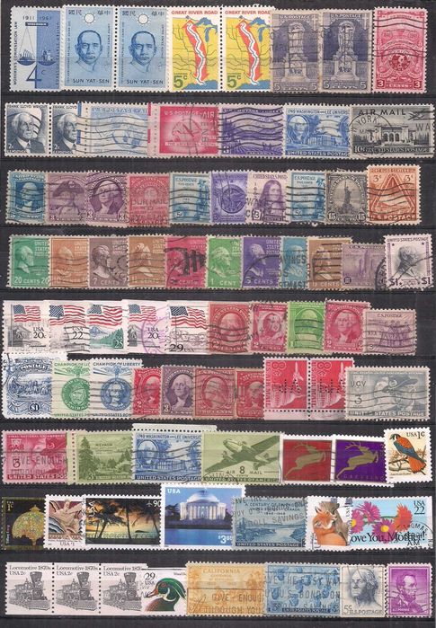 Почтовые марки северной Америки США 232 шт