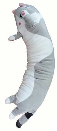 Кот батон огромный мягкая игрушка антистресс  обнимашка 90 см серый