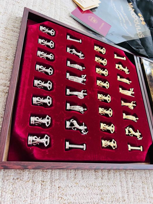 Przepiękny zestaw Szachów Manopoulos Ekskluzywne Szachy z Grecji