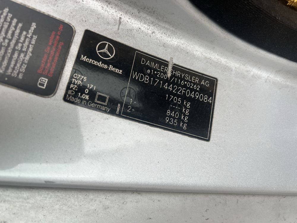 Mercedes Slk 200 Kompressor silnik 1.8 B 2004r,Anglik z kluczykami