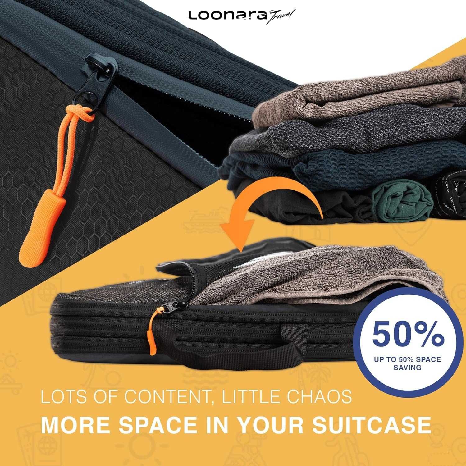 Loonara Compression Packing Travel Cubes - Set of 4