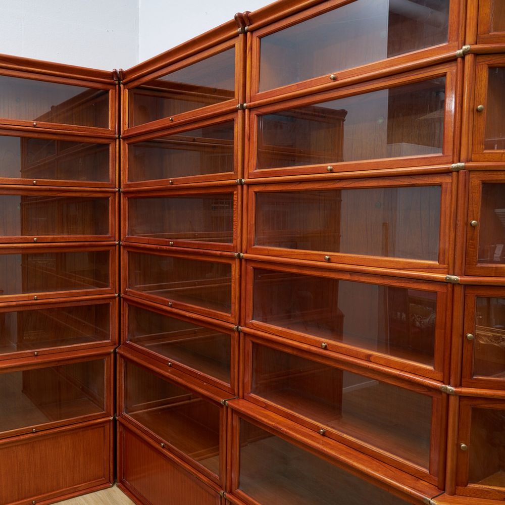 Regał na książki / biblioteka machoniowa GLOBE Wernicke 2 połowa XX w.