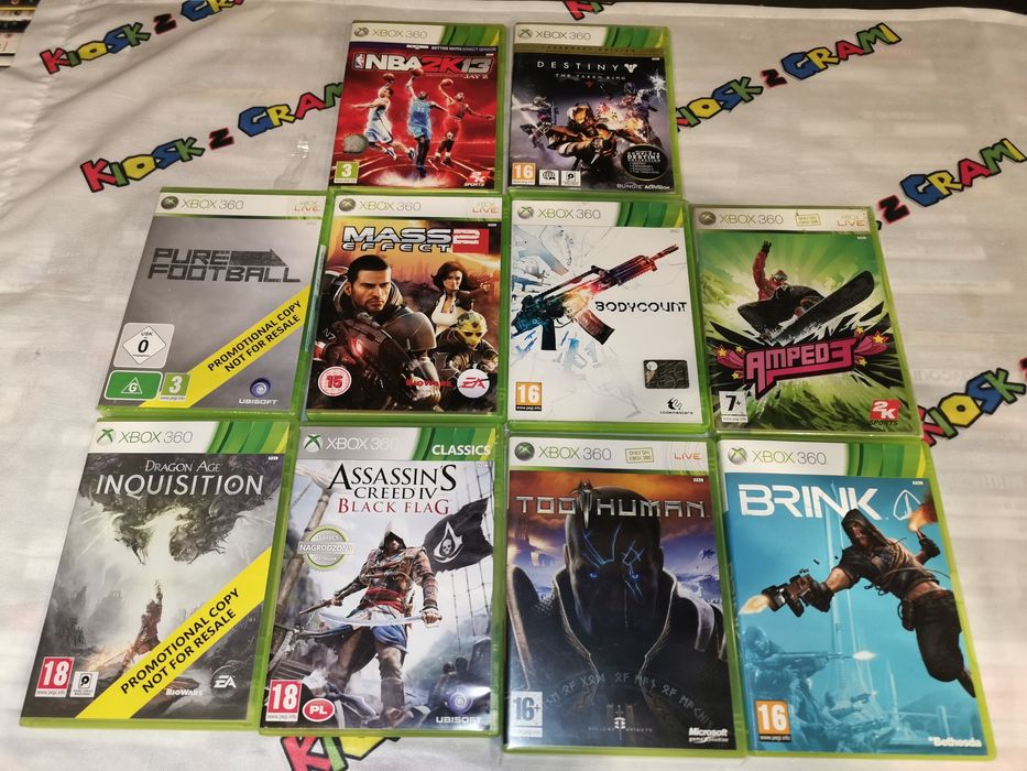 Zestaw 10 gier XBOX 360 sklep WYPRZEDAŻ NADWYŻEK cena za całość