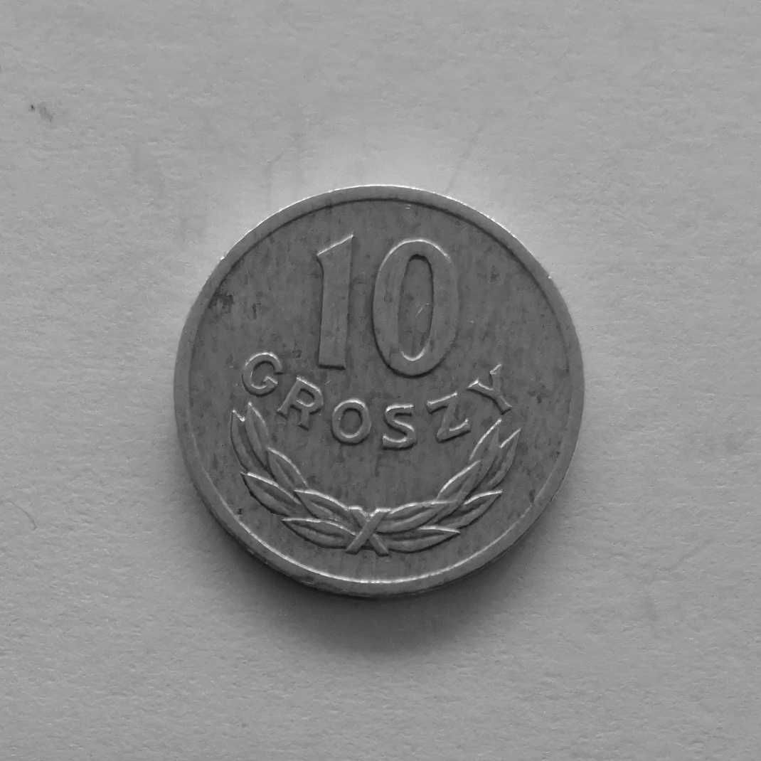 Moneta PRL 10 groszy 1975r.Al.Stan monety widoczny na zdjęciach.