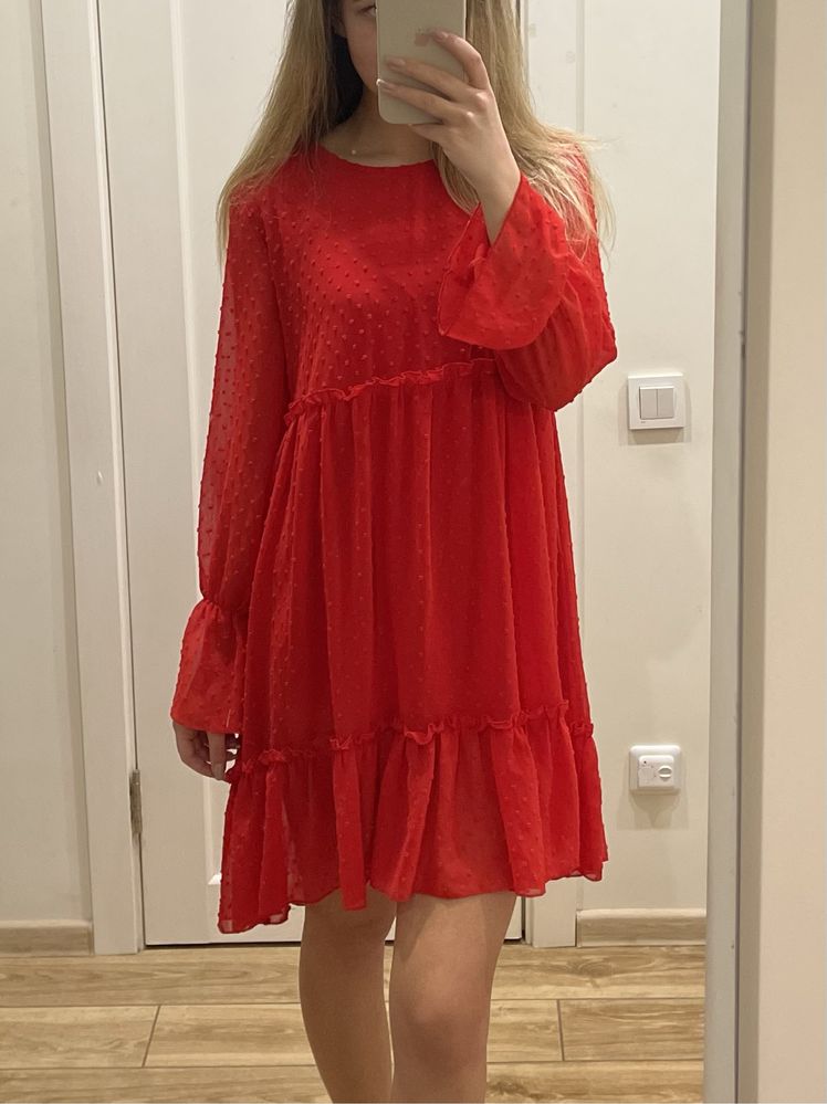 Сукня червона українського бренду ROMASHKA/ Платье красное