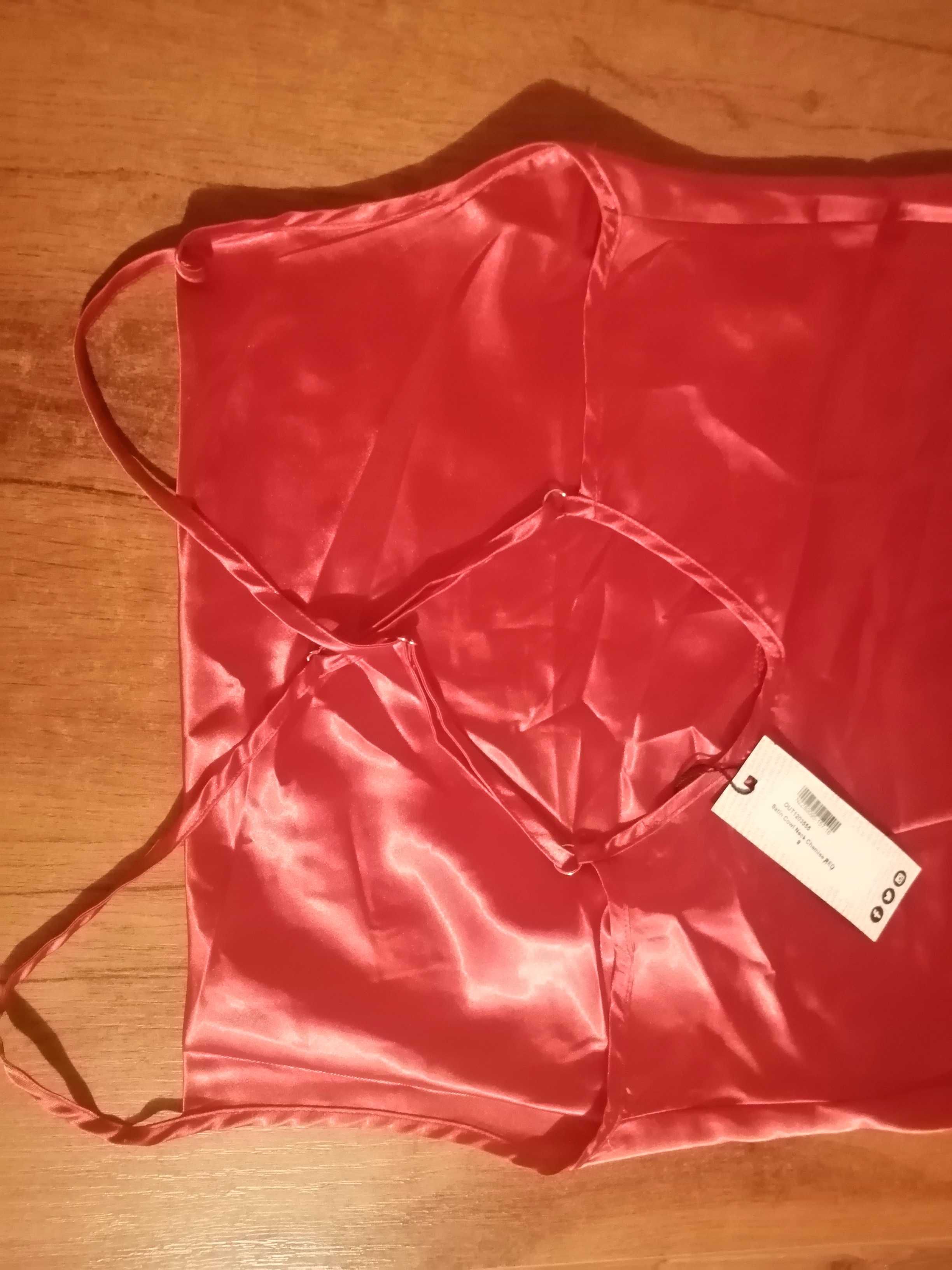 Koszula nocna piżama czerwona S sukienka
