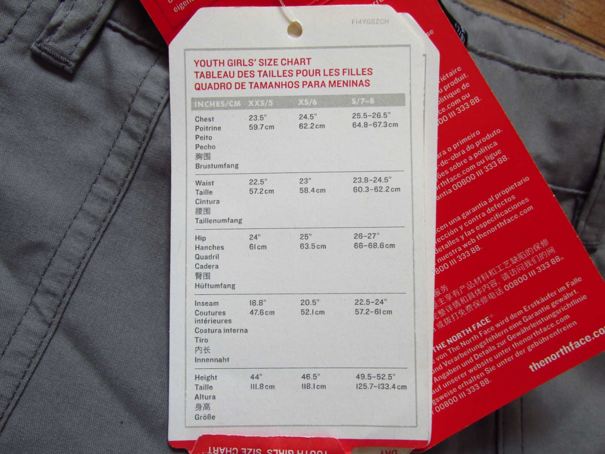 The north face argali UPF 50 spodenki szorty dziewczęce S 7-8 lat