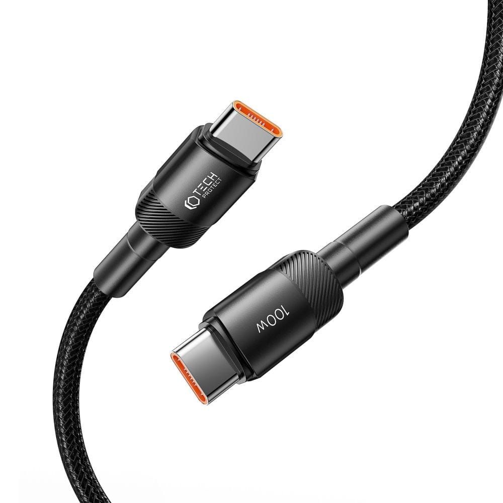 tech-protect ultraboost evo type-c cable pd100w/5a 50cm black