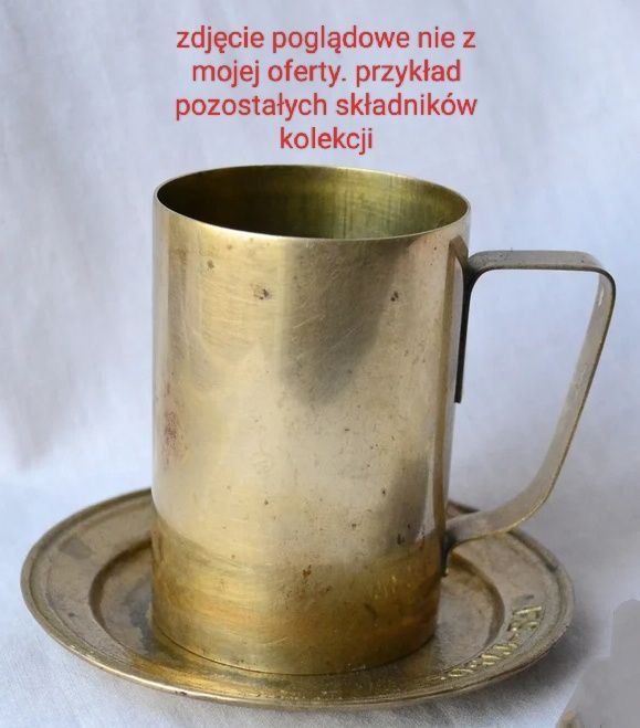 FS-1750 stary mosiężny talerz płaski z grubego mosiądzu 277 g. Histori