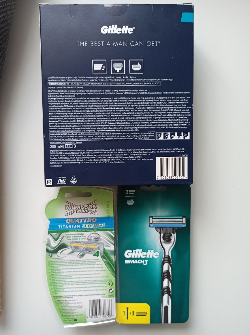 Gillette mach 3 + Wilkinson sword quattro, maszynka do golenia