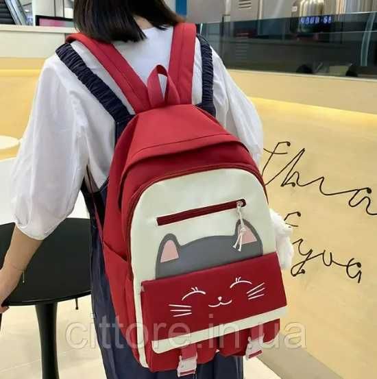 Школьная сумка для девочек - набор - Розовый - рюкзак
 портфель 4 вида