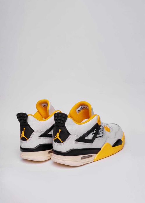 Чоловічі кросівки Nіке Air Jordan 4 білий з жовтим 2821 ТОП