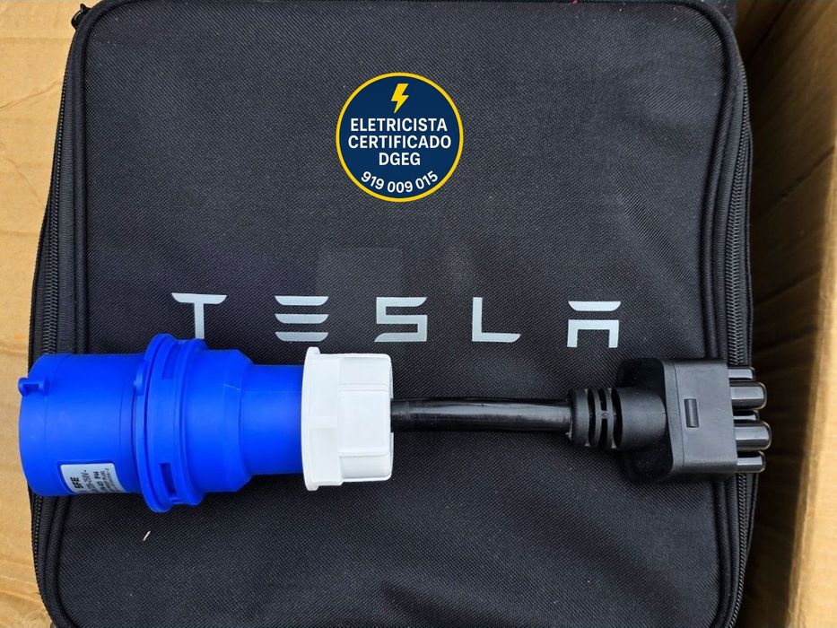 Tesla carregador doméstico c adaptador 32a c instalação