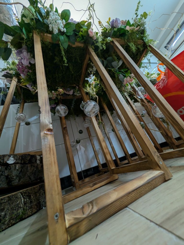 Dekoracje ślub na stoły Dekoracje wesele gotowe kompozycje rustykalne