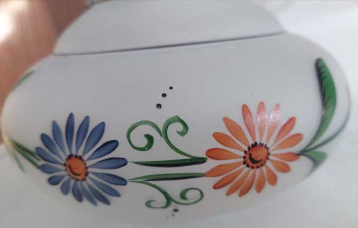 Abajur Candeeiro Vidro Floral pintado à Mão