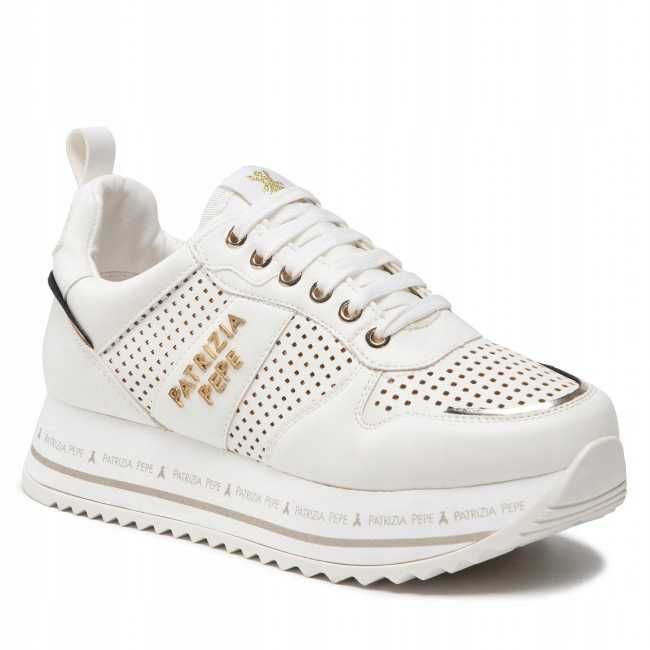 Patrizia Pepe Sneakersy buty 38 sneakersy białe na platformie