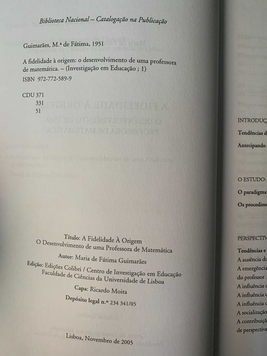 A Fidelidade à Origem, de Maria de Fátima Guimarães