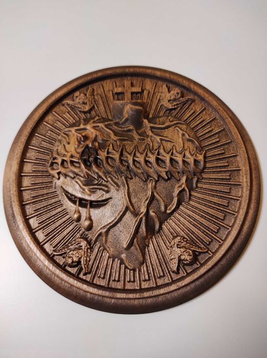 Serce Gorejące,płaskorzeźba,prezent,urodziny,ozdoba.