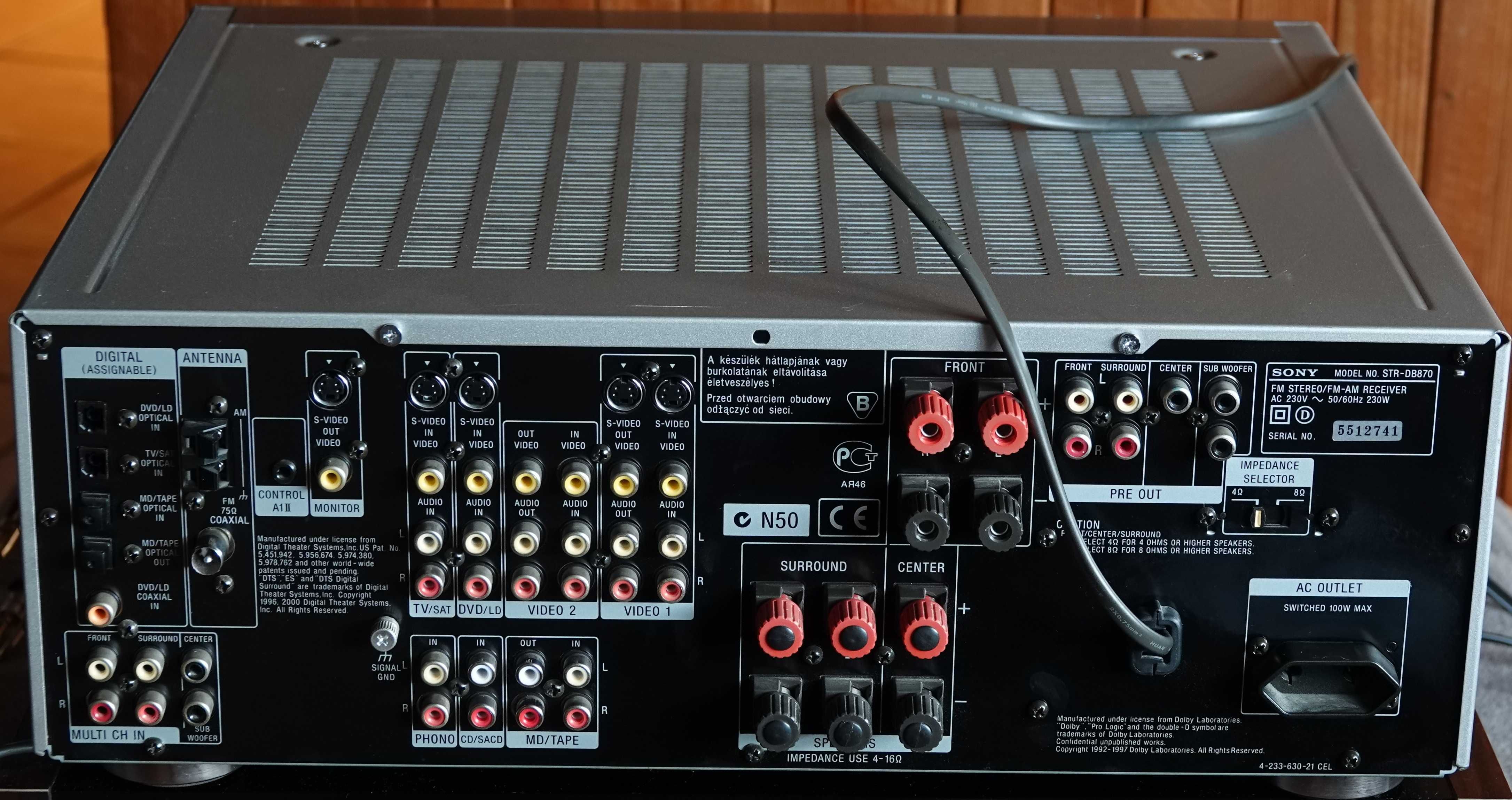 Amplituner Audio/ Video Sony STR-DB 870 QS + Pilot