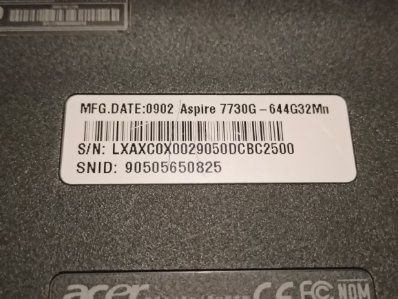 Laptop acer aspire 7730G