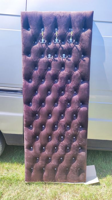 Wieszak Ścianka wezgłowie pikowane guzik uchwyty Chesterfield Glamour