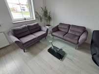 Sofa 1 sztuka + stół szklany