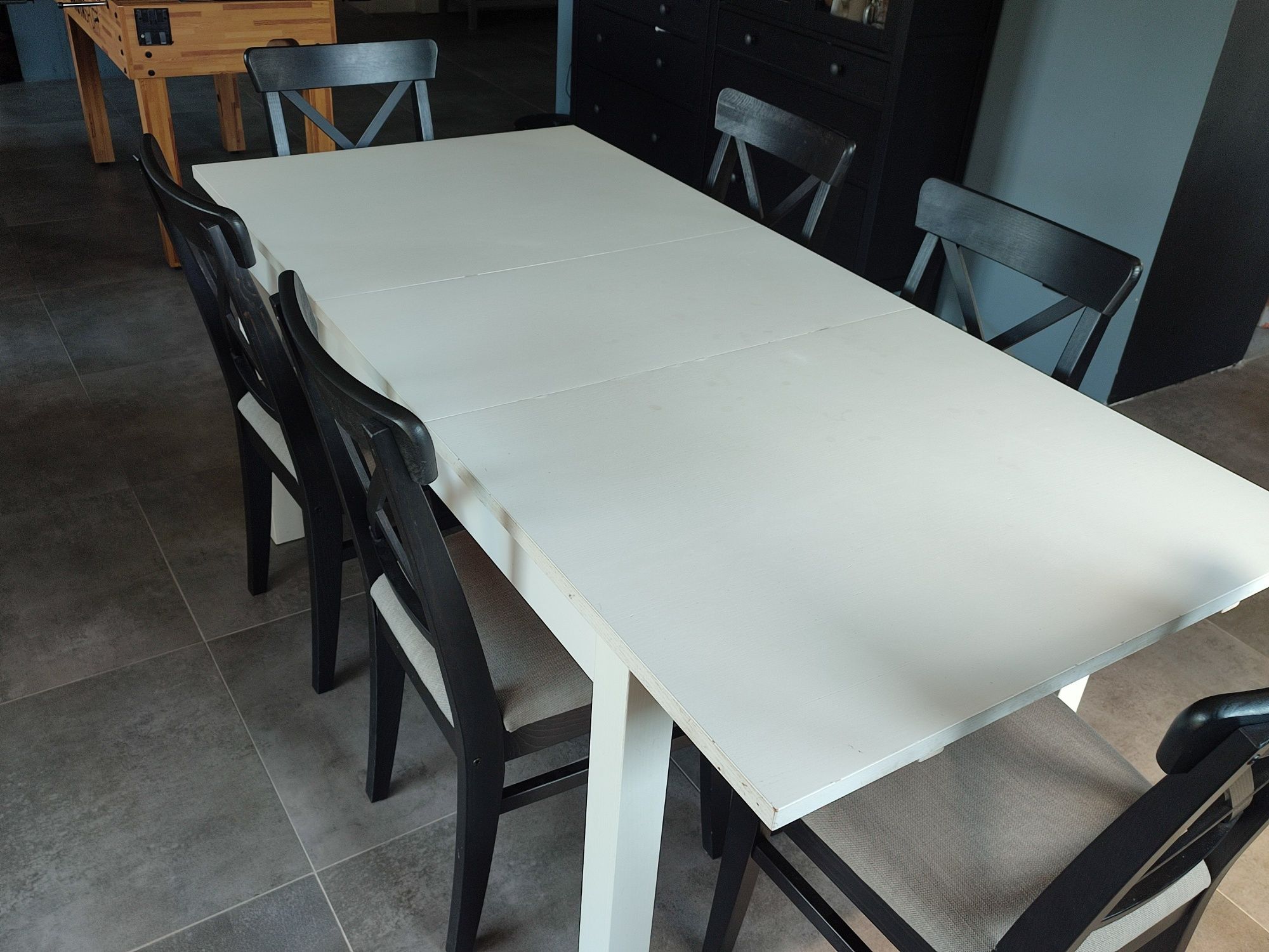 Stół rozkładany biały drewniany