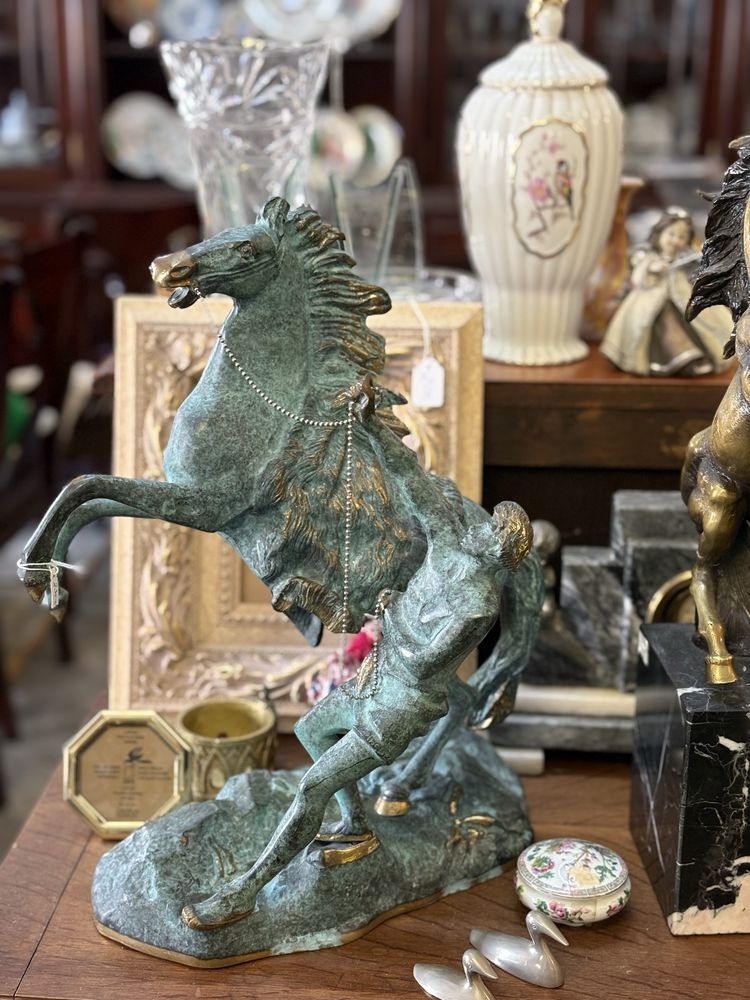 Escultura em Bronze - Cavalo com Cavaleiro