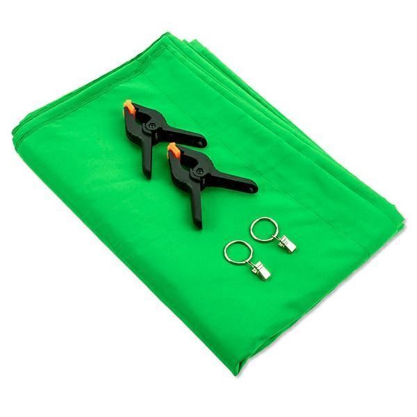 Tkanina Green-Screen Chroma-Key 3x2m z Uchwytami Mocującymi