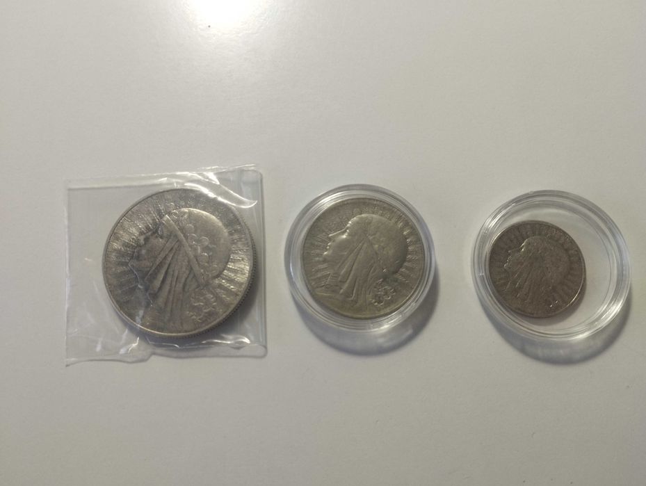 Monety Polonia Zestaw 10, 5, 2 zł Srebro