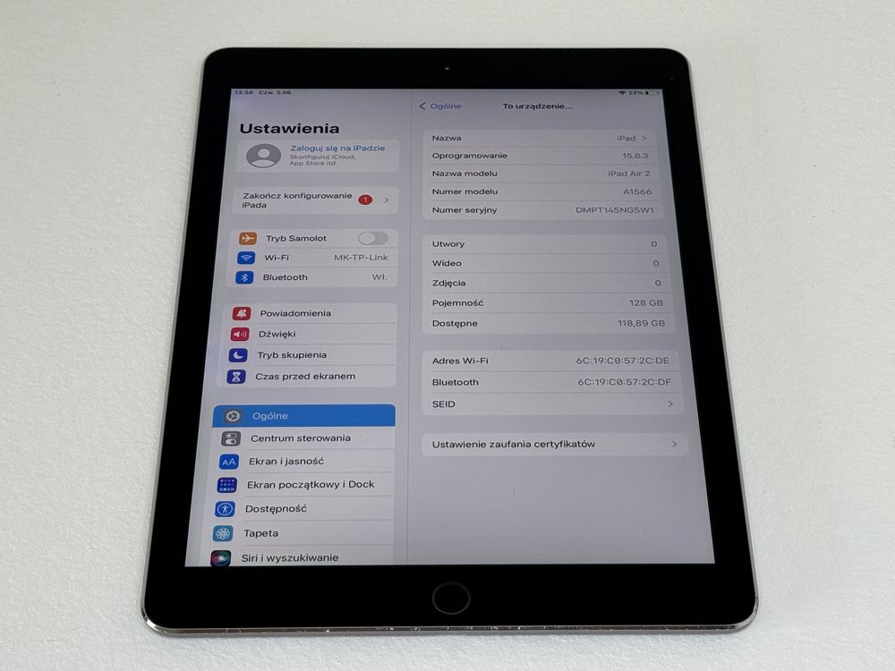 iPad Air 2 (A1566) - 128GB - faktura VAT 23%
