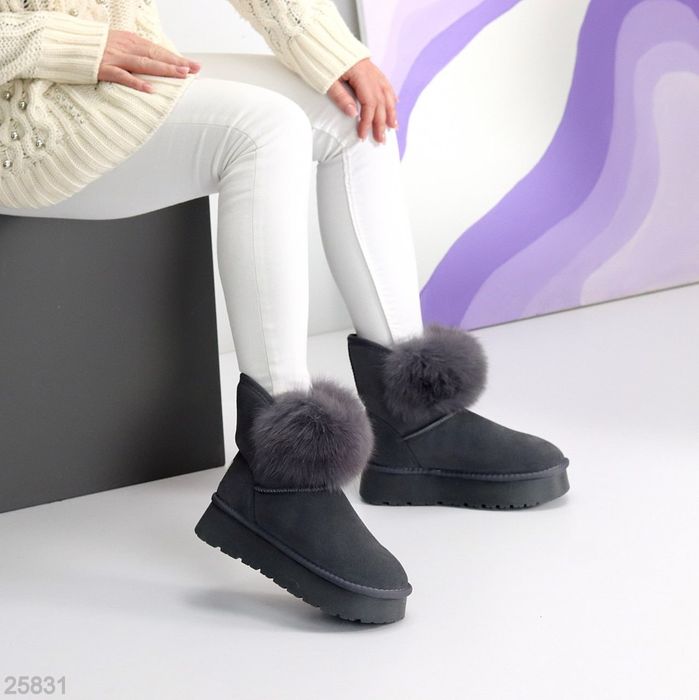 Жіночі шкіряні зимові черевики уггі в кольорах