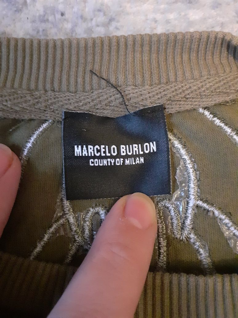 Bluza oliwkowa Marcello Burlon wycięcia hit tanio