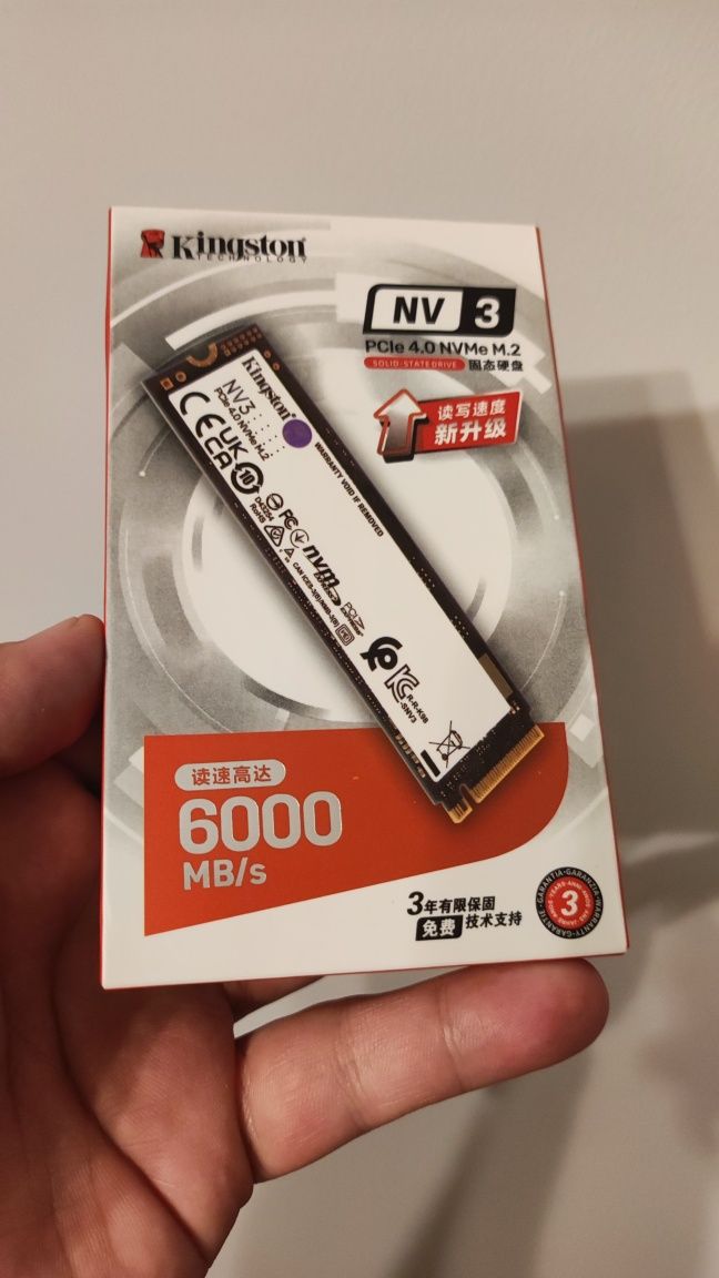 Новий SSD Kingston NV3 1tb m2 nvme 6гб/сек