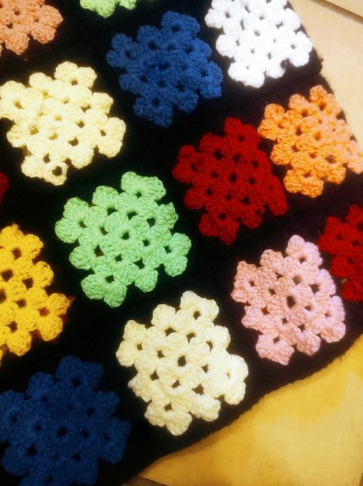 Żywy kolorowy Etno retro boho vintage wełniany sweter cardigan handmad