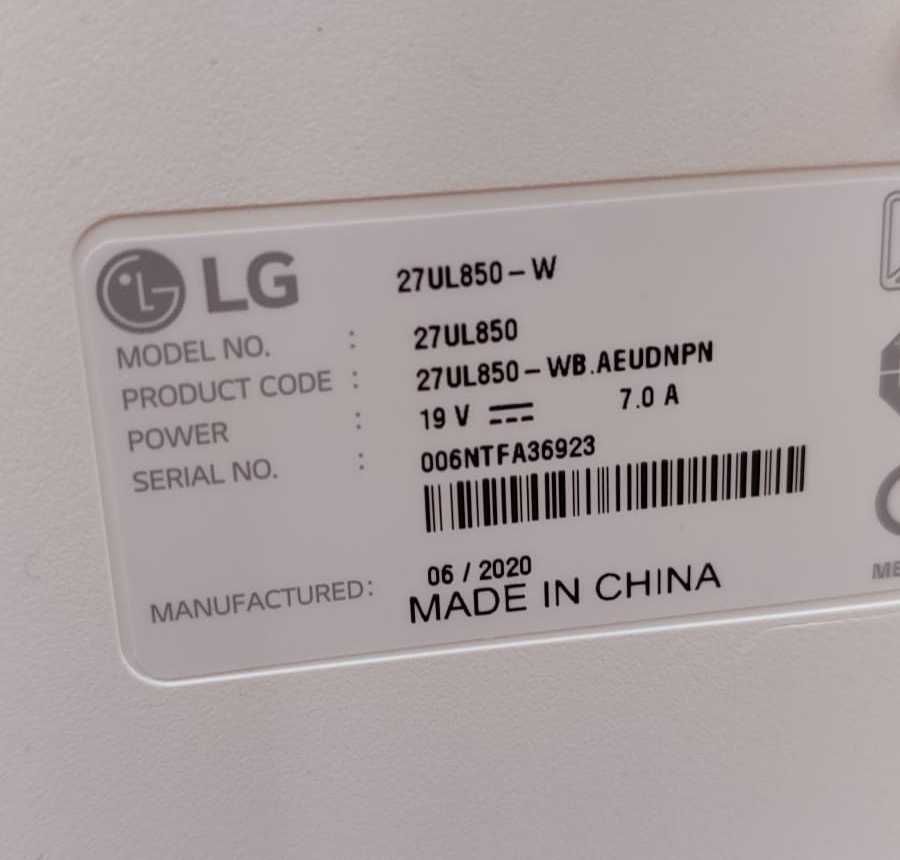 Monitor LG 27UL850-W 4K UHD IPS USB-C