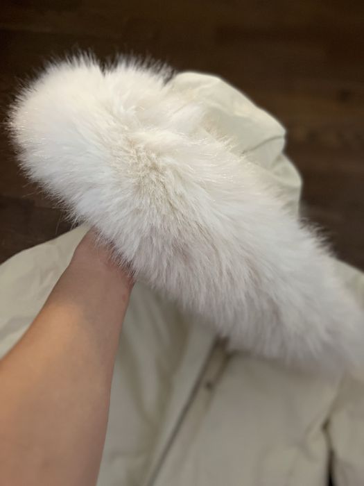 Zara kremowa kurtka zimowa puchowa xs nowa z kapturem