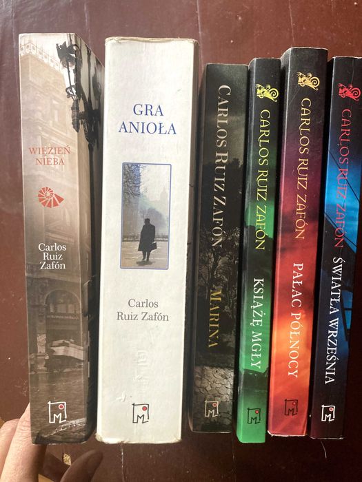 Seria książek Carlos Ruiz Zafon- Cień Wiatru, Gra Anioła, Marina...