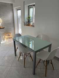 Mesa vidro e metal (sem cadeiras )