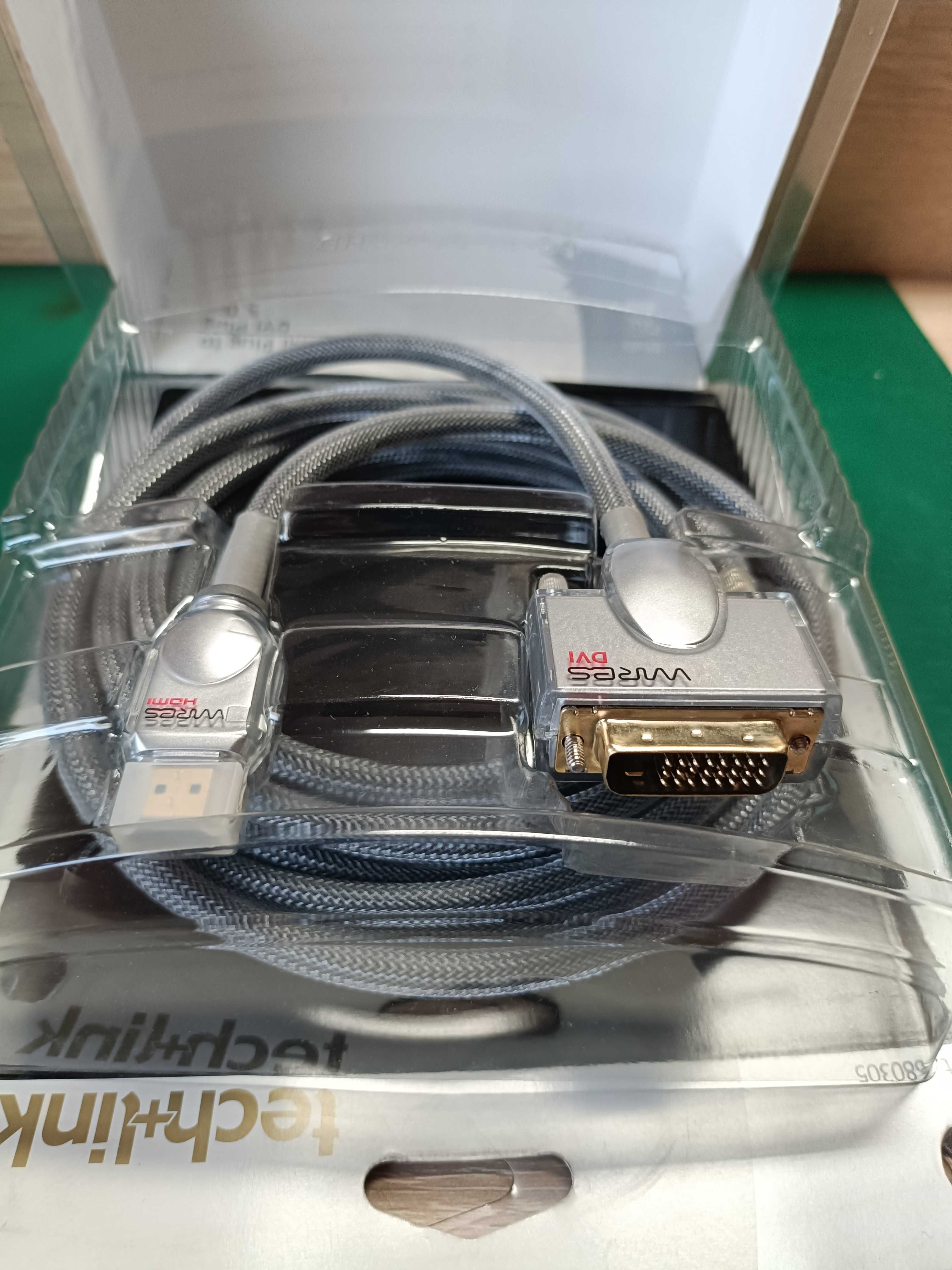 Przewód HDMI DVI-D Techlink 5m.