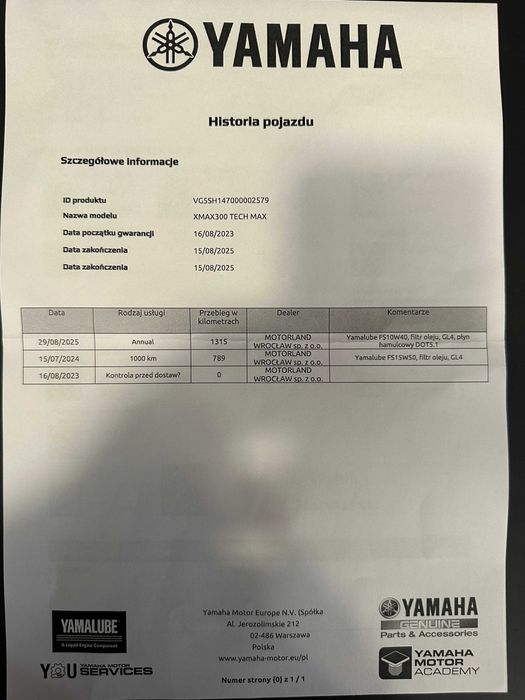 YAMAHA X-MAX 300 TECH MAX 2023 - 1350km - cena 22tys. netto +23%VAT
