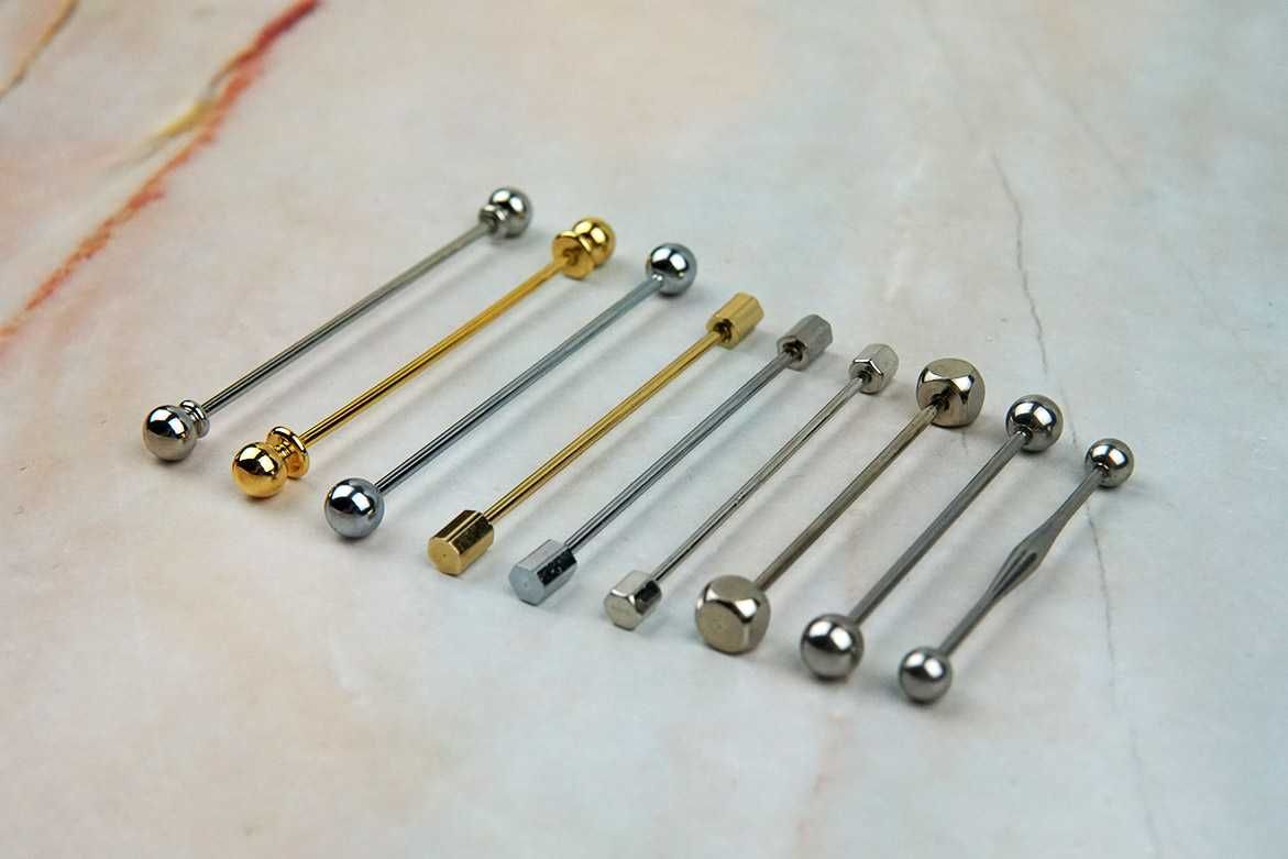 NOWA szpilka collar pin do koszul spinki eleganckie srebrna złota