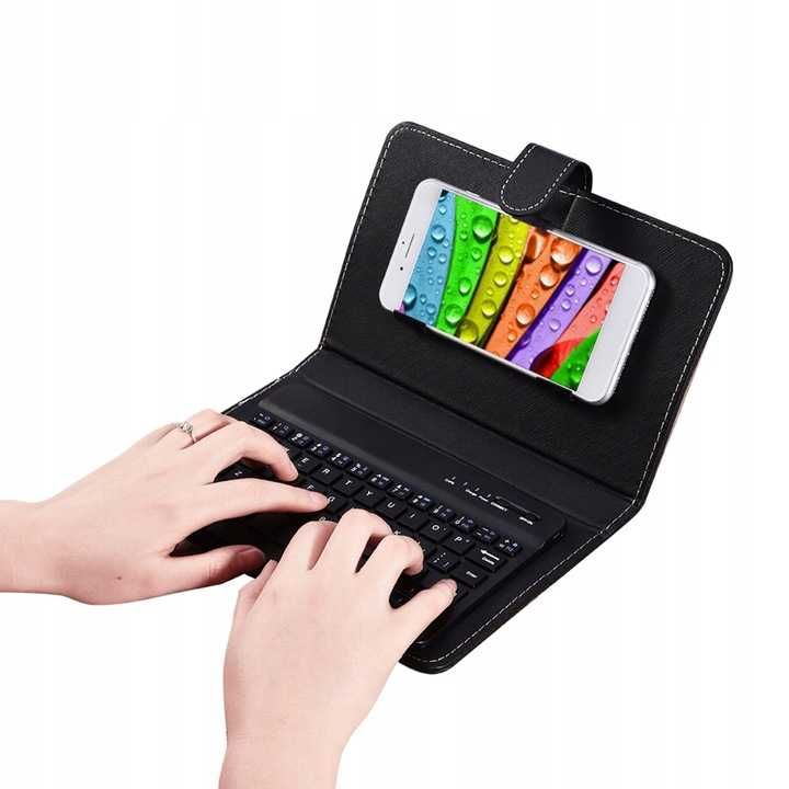 Etui Case z klawiaturą Bluetooth do TELEFONu 6.8''iOS / Android czarne