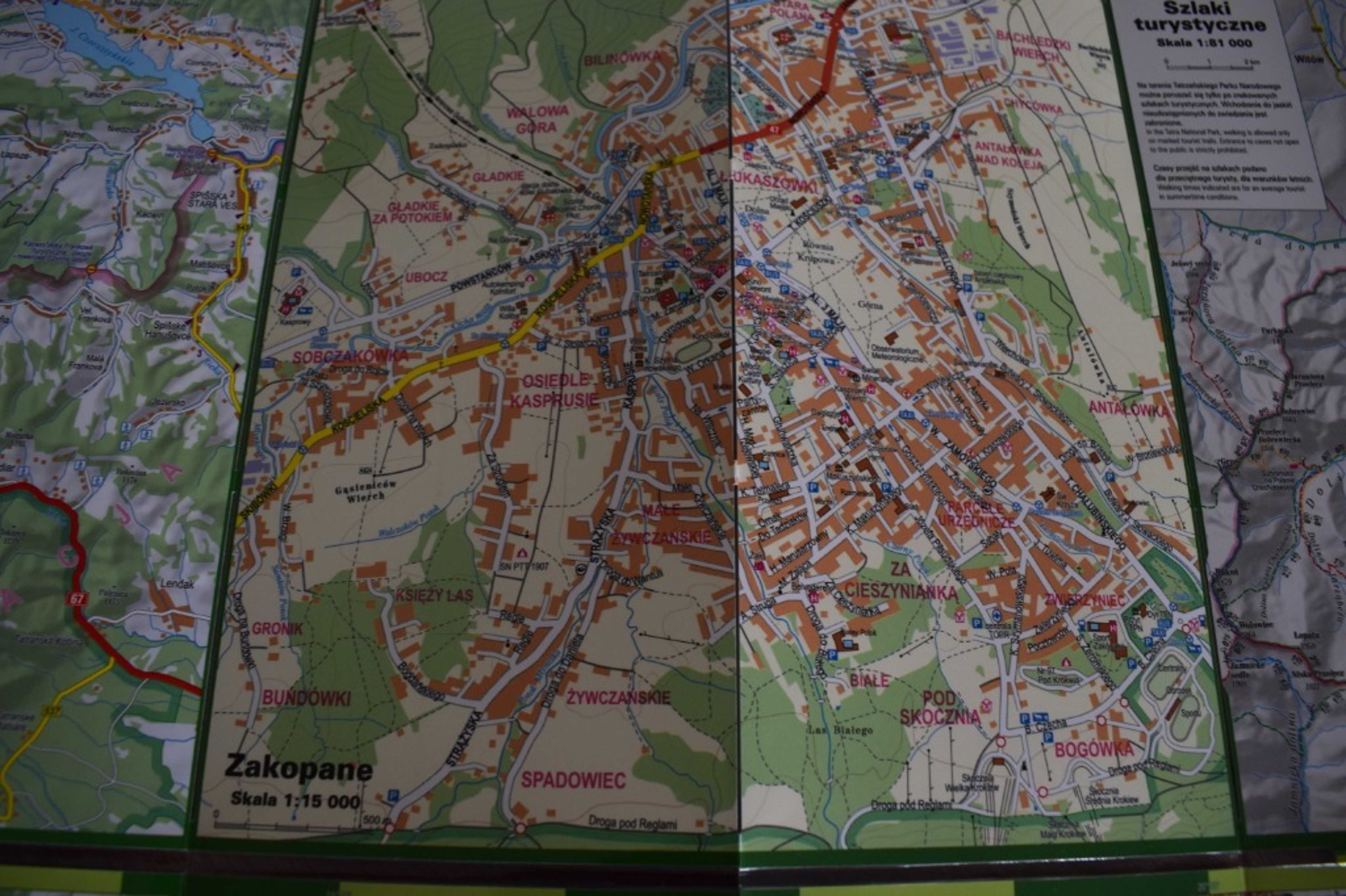 Mapa Tatr - Zakopane i okolice - wodoszczelna .