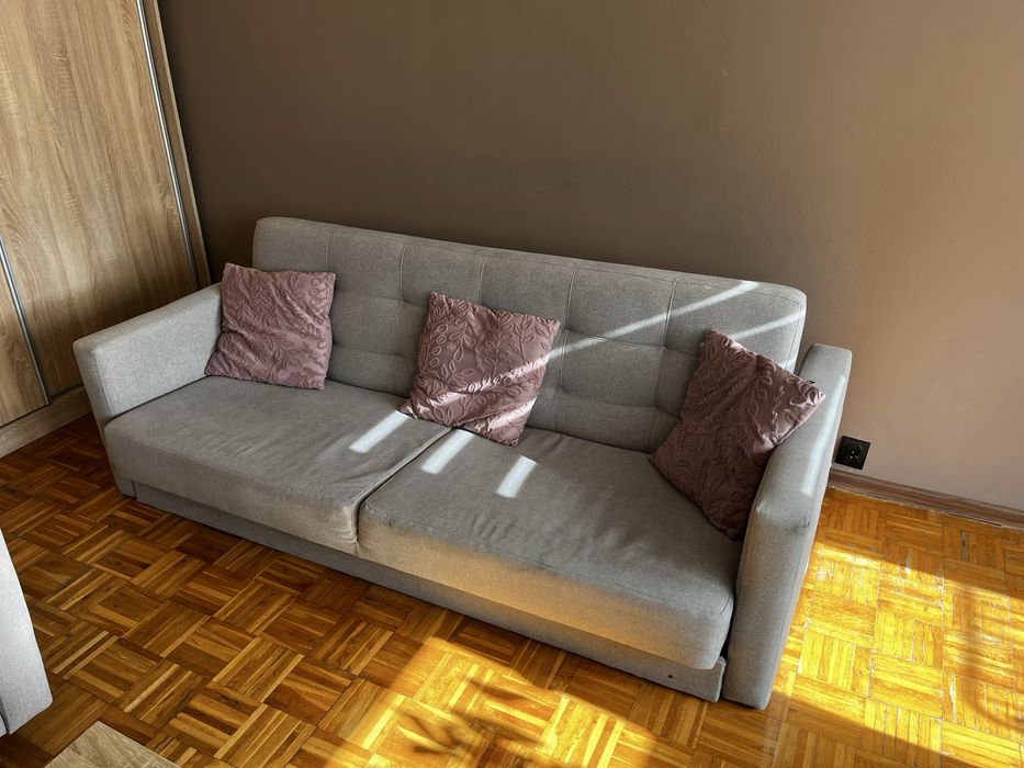 Komplet wypoczynkowy z funkcją spania + 2 fotele jasno szare