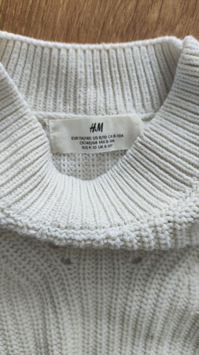 H&M Elegancki Sweterek bialy włóczkowy