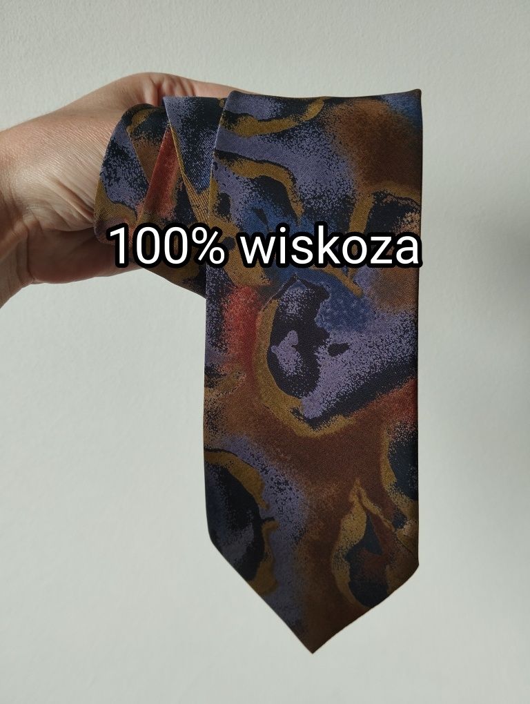 Krawat z wiskozy 100% wiskoza,  kolorowy Franco Mila